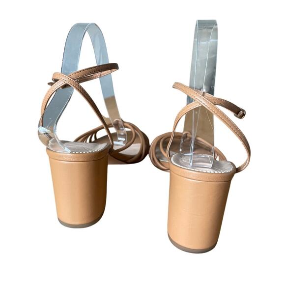 J Crew Lucie Strappy Block-heel Sandals in Tan Italian Leather Size 8 - Picture 3 of 7